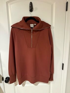 Varley Women's Zip-Up Funnel Neck Xina in sz S Cinnamon